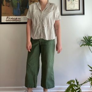 Madewell striped button down short sleeve. Size S. Oversized.